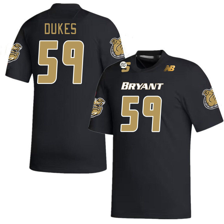 Men-Youth #59 Eric Dukes Bryant Bulldogs 2023 College Football Jerseys Stitched-Black